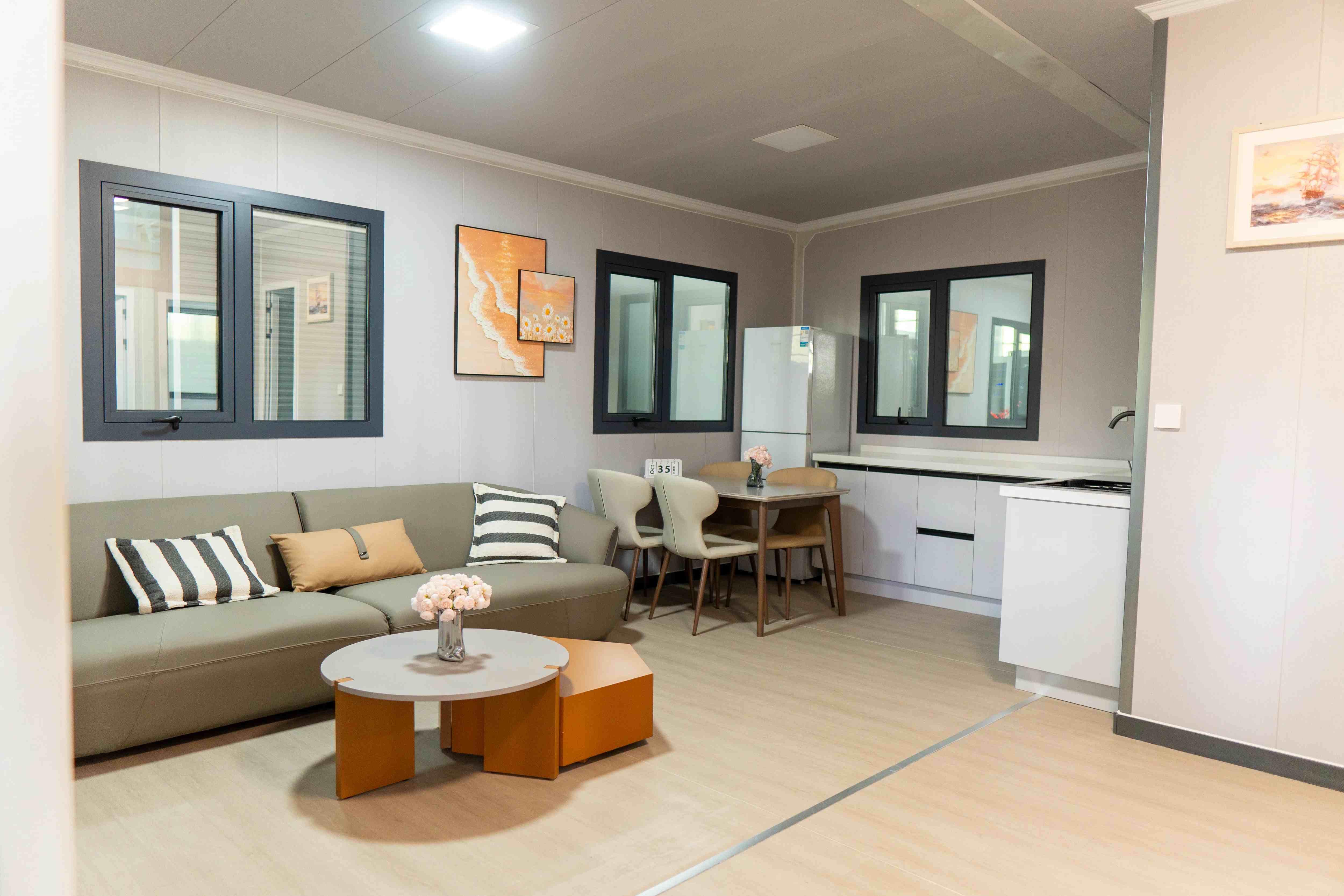 Casa Expandible 68m2 - Interior salon-comedor-cocina