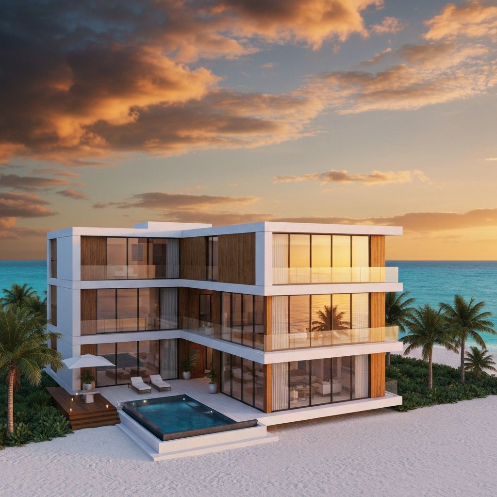 Mansion Modular - Vista exterior atardecer