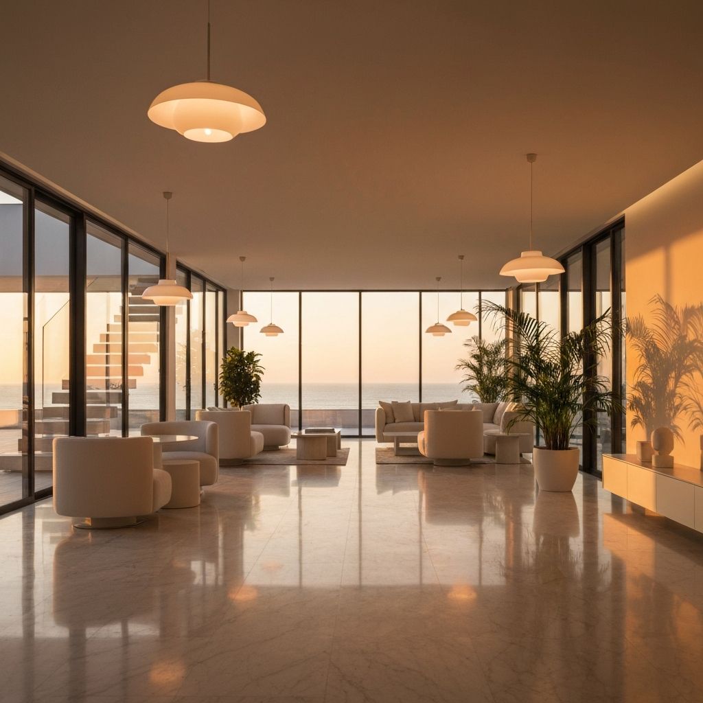 Mansion Modular - Salon con vistas al mar