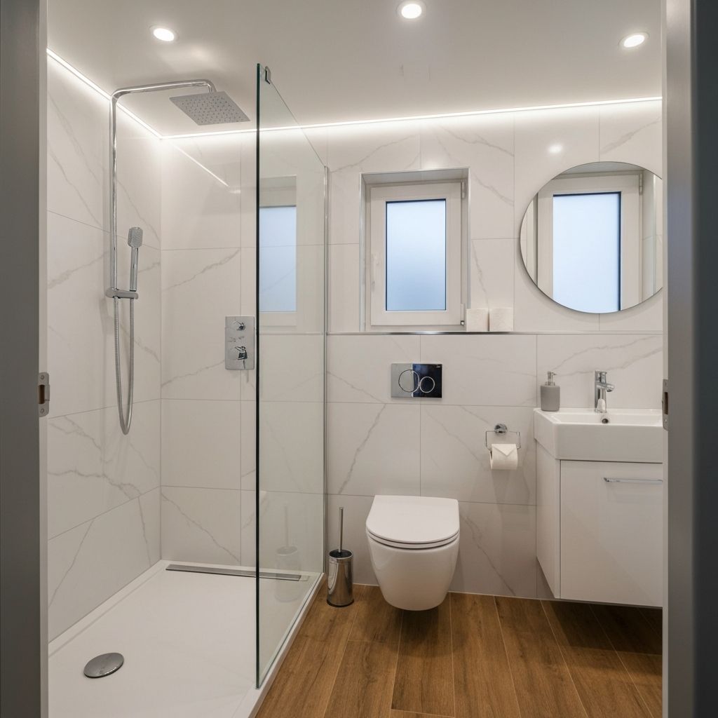 Modulo Basico 15m2 - Bano completo con ducha, WC y lavabo